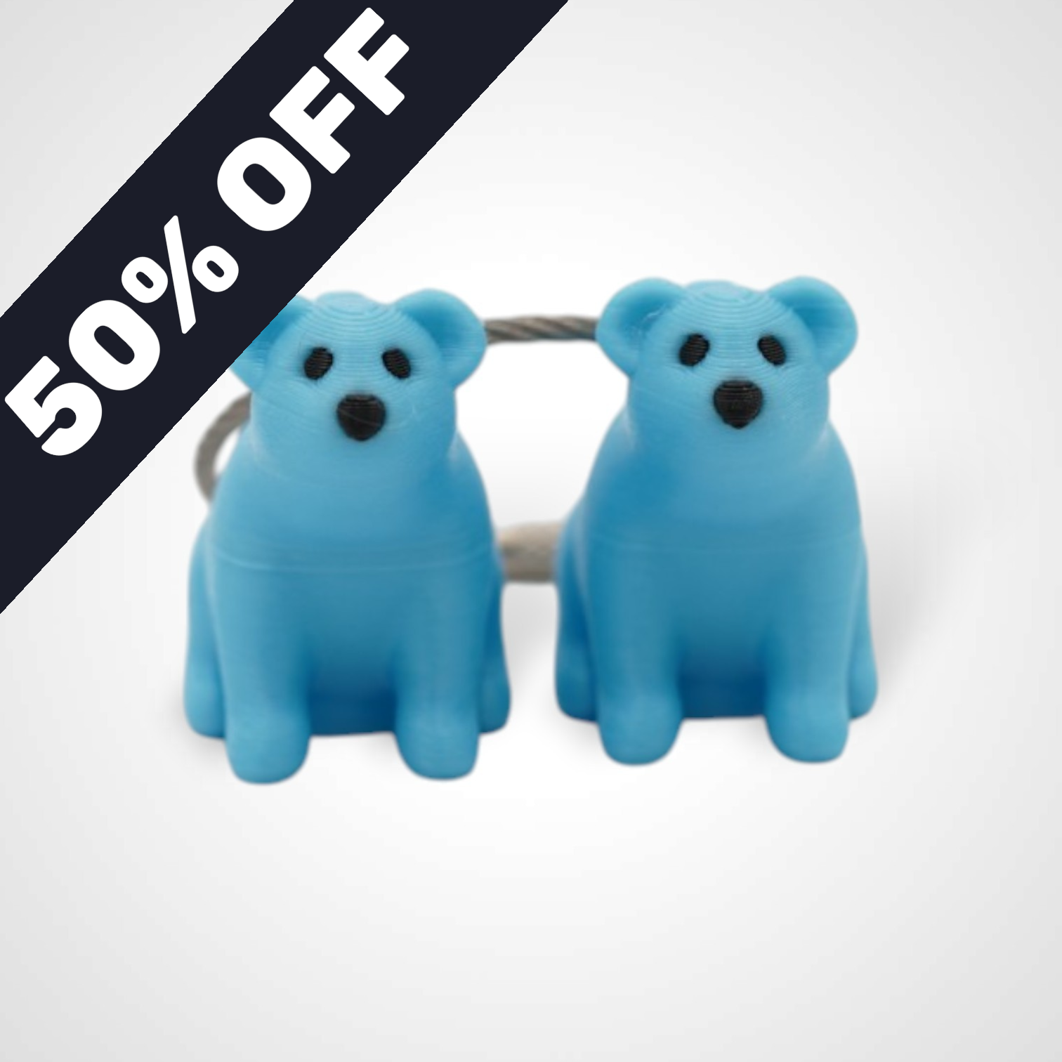 MISPRINT Blue Polar Bear Cap Clip 2-pack