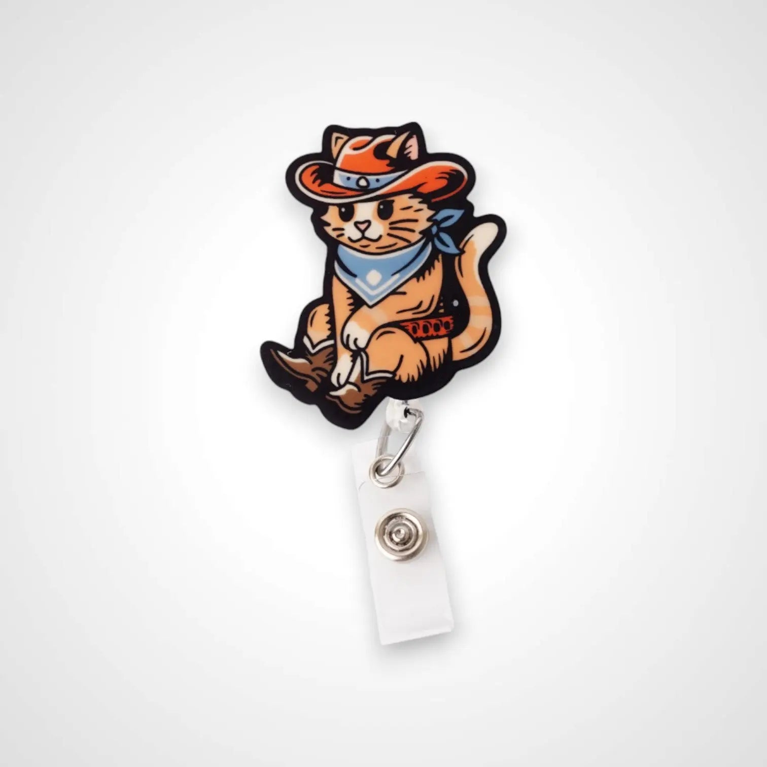 Cowboy Cat Badge Reel - Rescue Candy