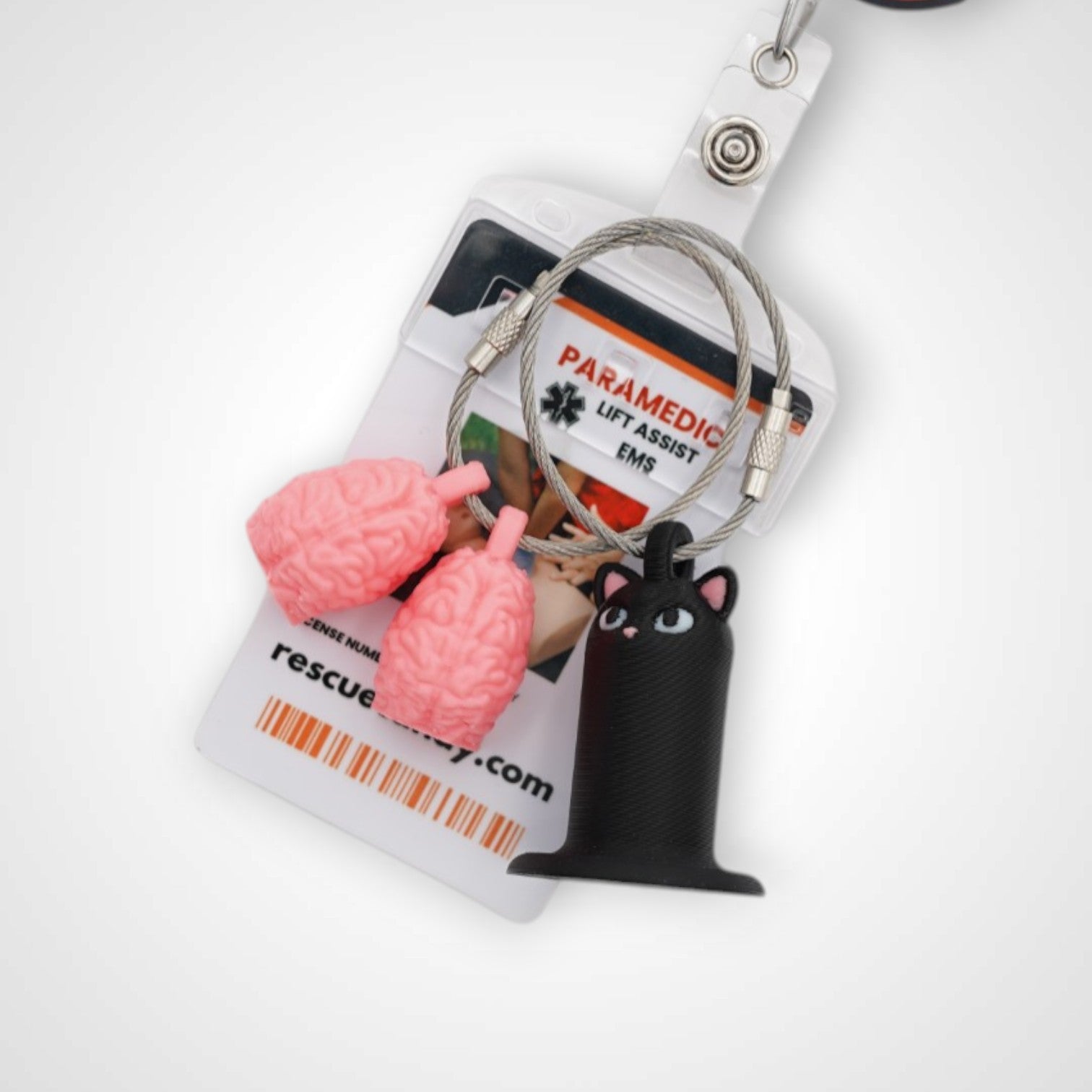 Pink Glow Orange Brain Cap Clip 2-pack