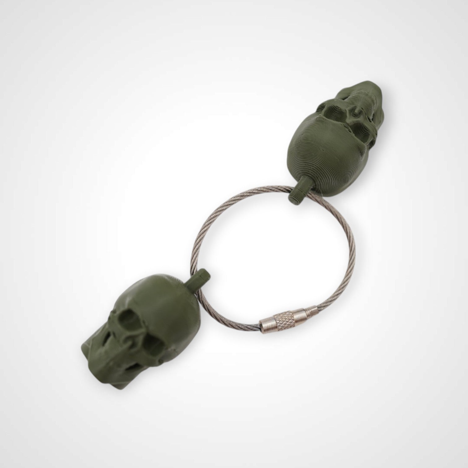 MISPRINT Army Green Anatomical Skull Cap Clip 2-pack