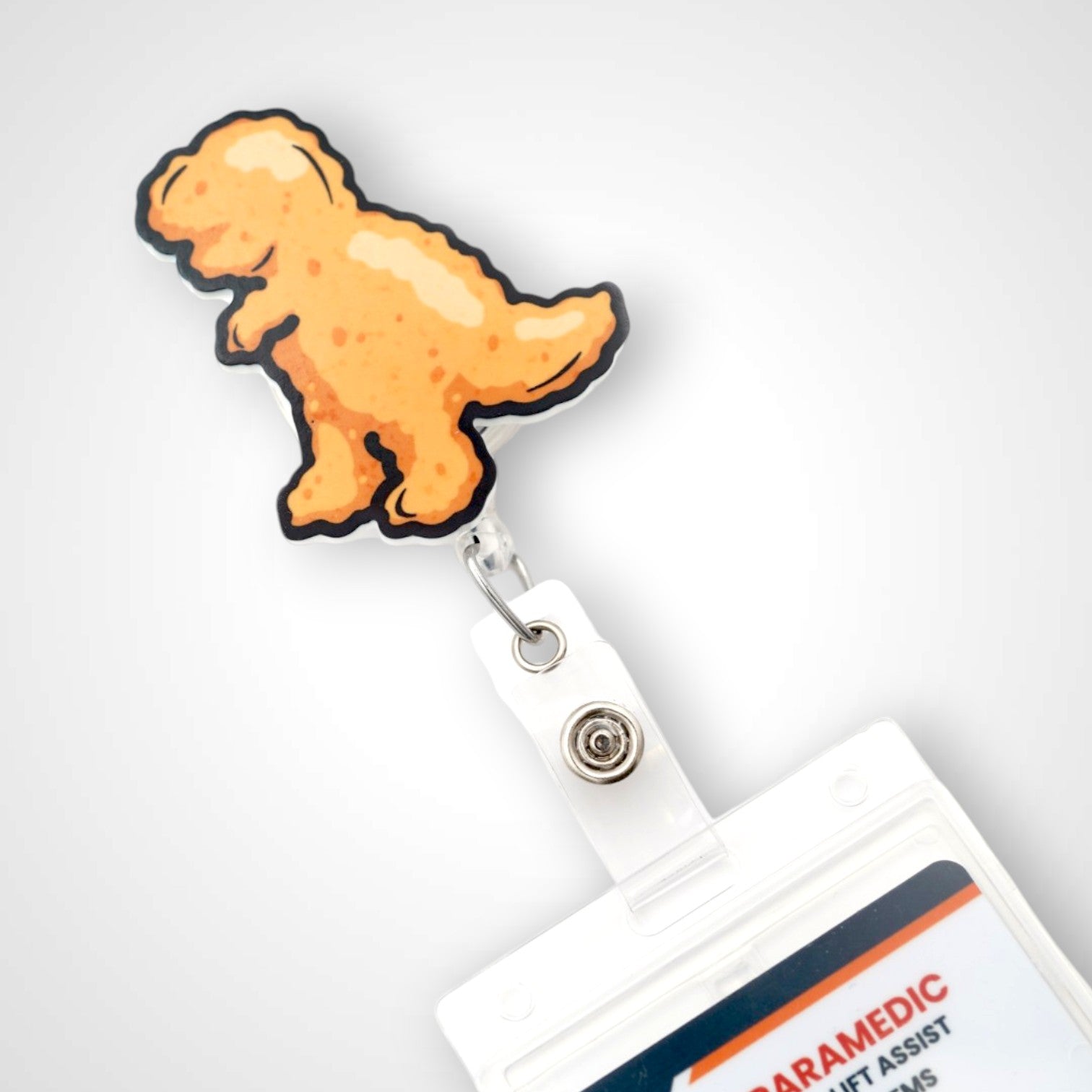 T-Rex Chicken Nugget Badge Reel