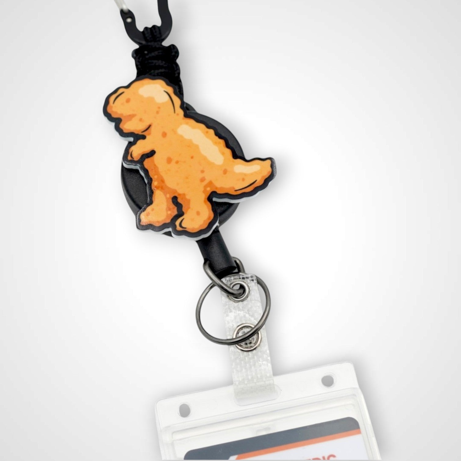 T-Rex Chicken Nugget Badge Reel