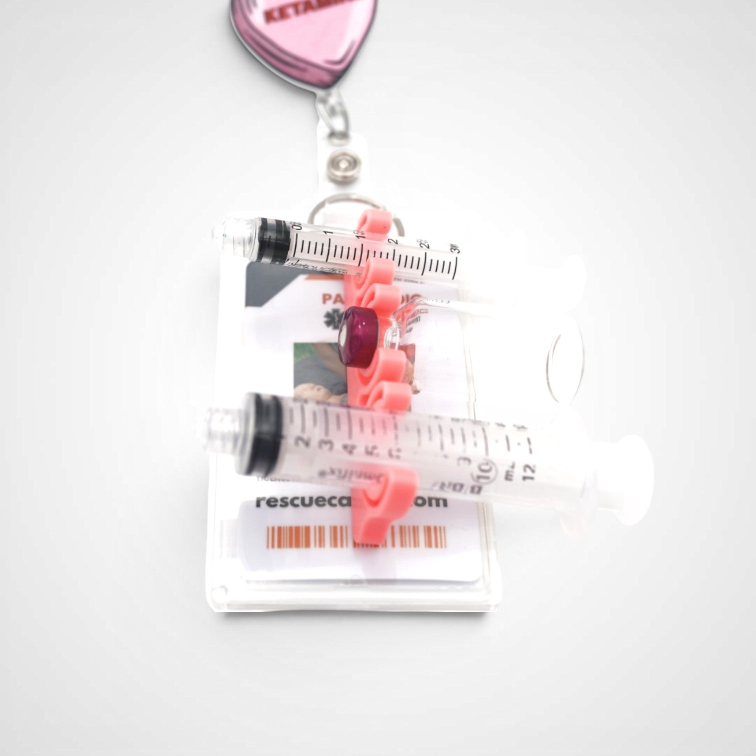 Pink Glow Orange Universal Syringe Barrel Holder