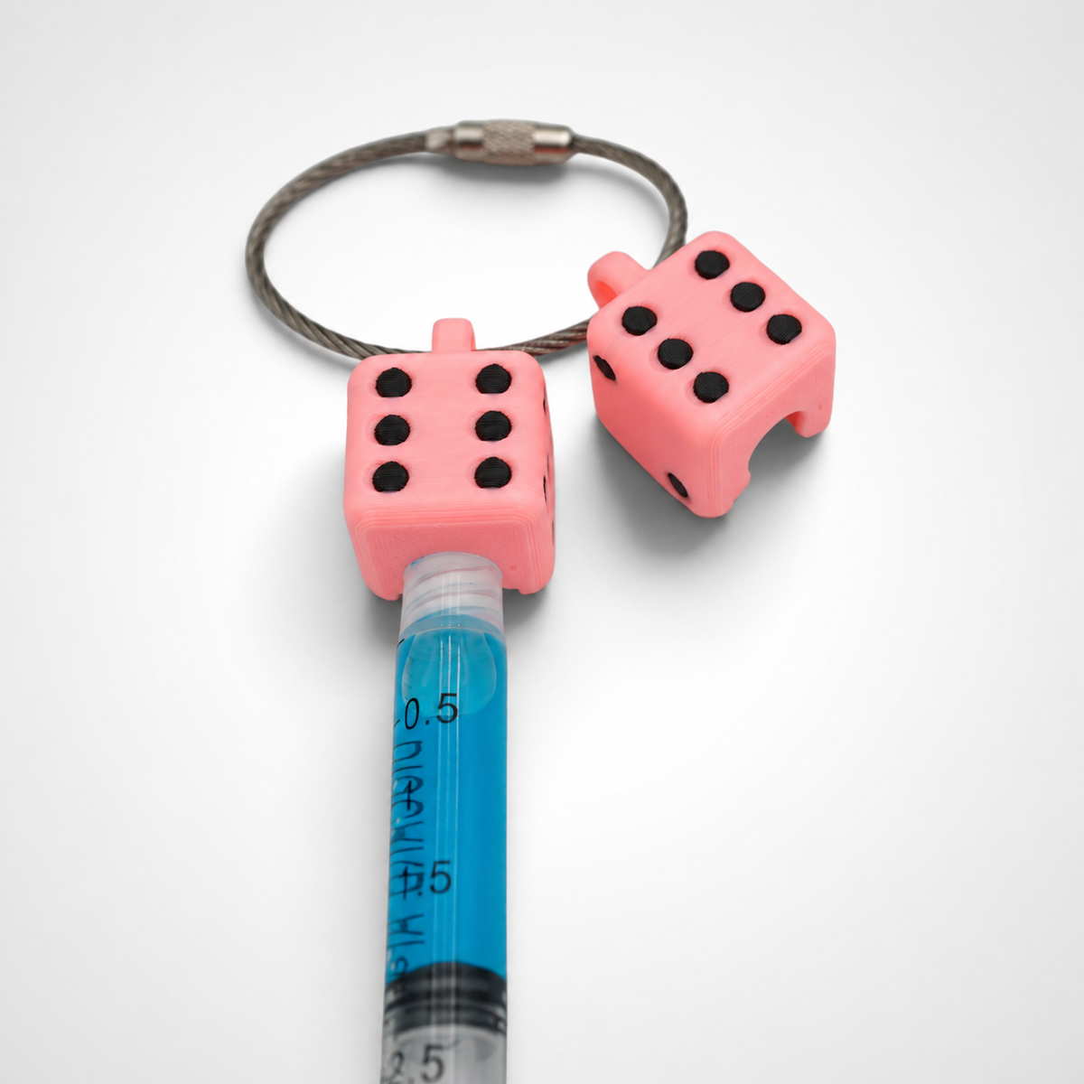Glow Pink Dice Cap Clip 2-pack