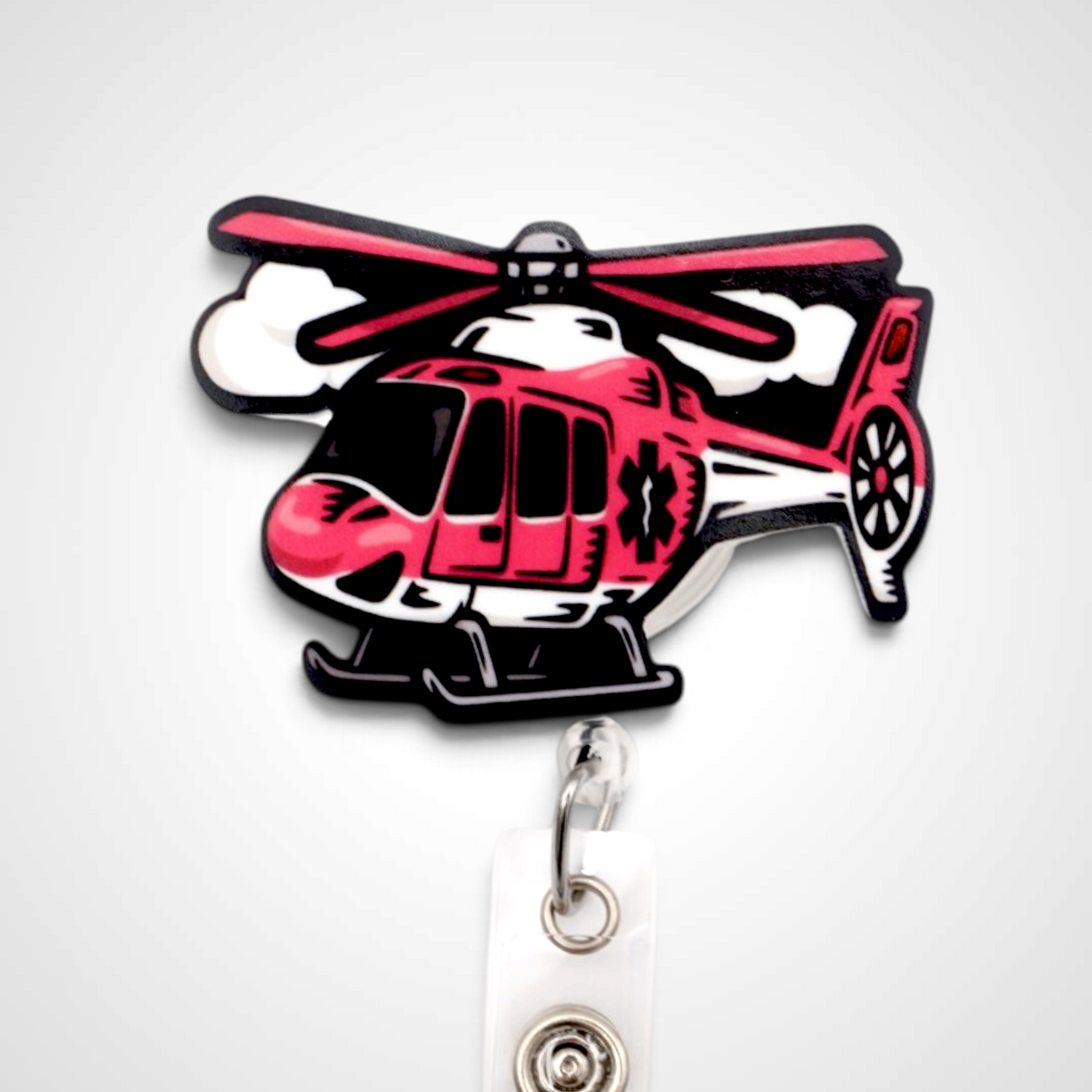 Pink Helicopter Badge Reel