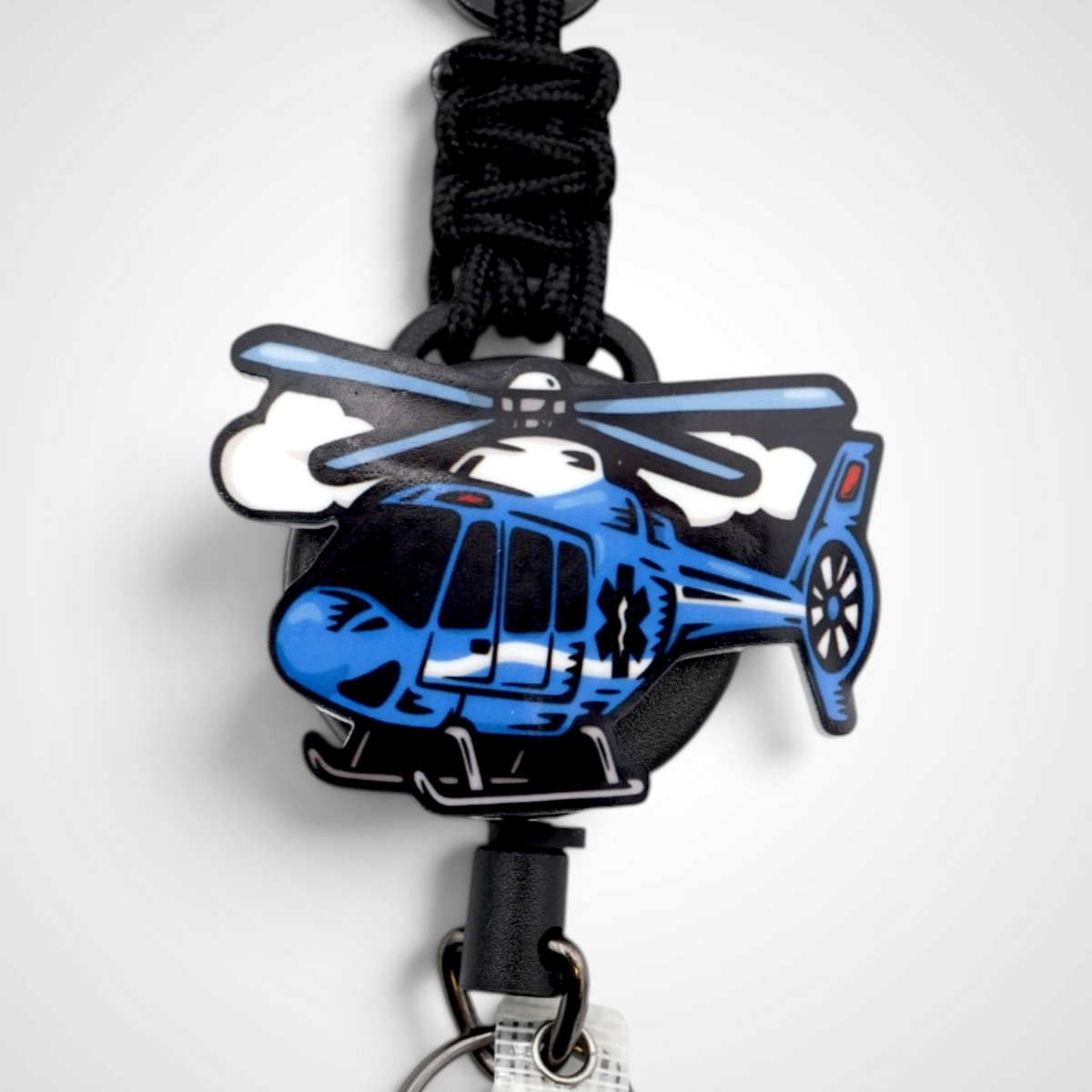 Blue Helicopter Badge Reel