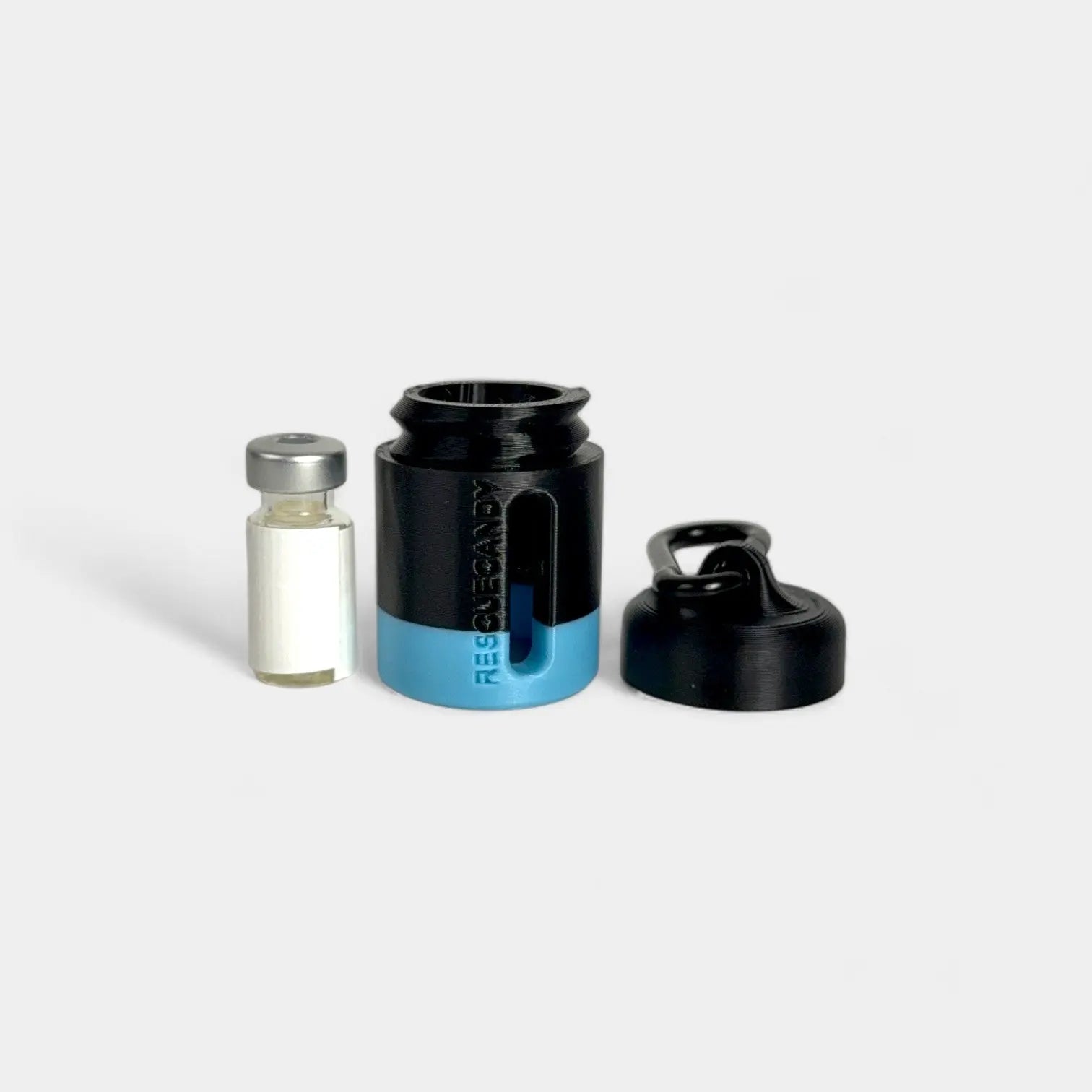 Black Glow Blue Stripe Vial Vault - Rescue Candy