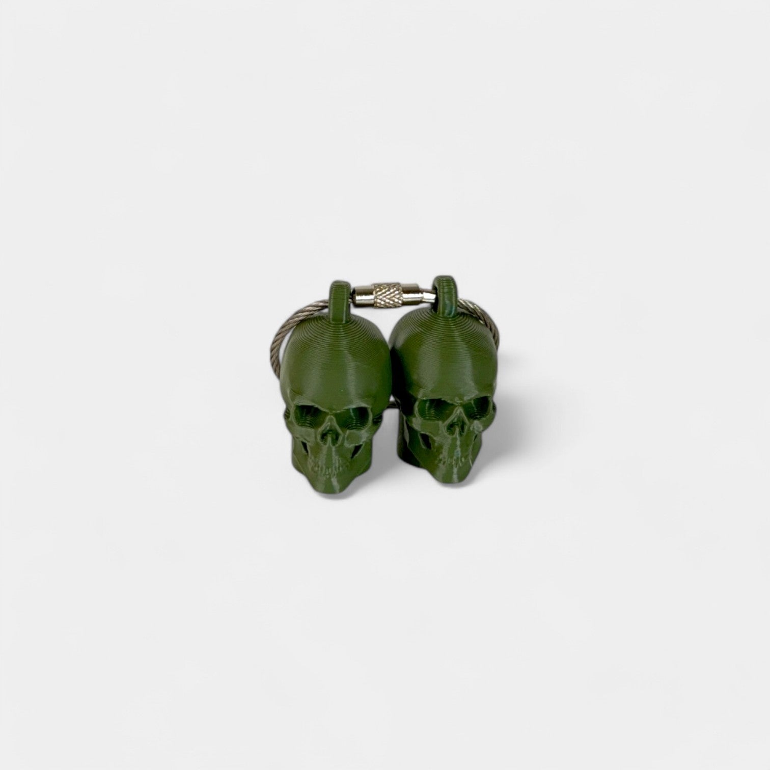 Army Green Anatomical Skull Cap Clip 2-pack