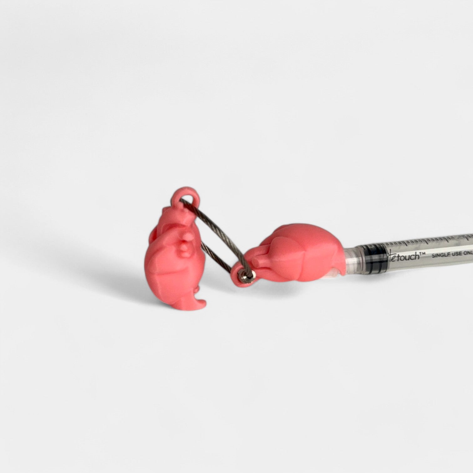 Pink Glow Orange Anatomical Heart Cap Clip 2-pack