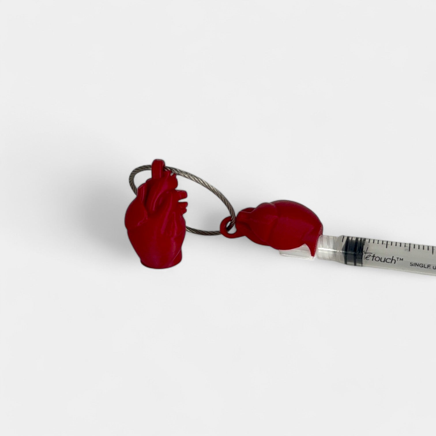Red Anatomical Heart Cap Clip 2-pack