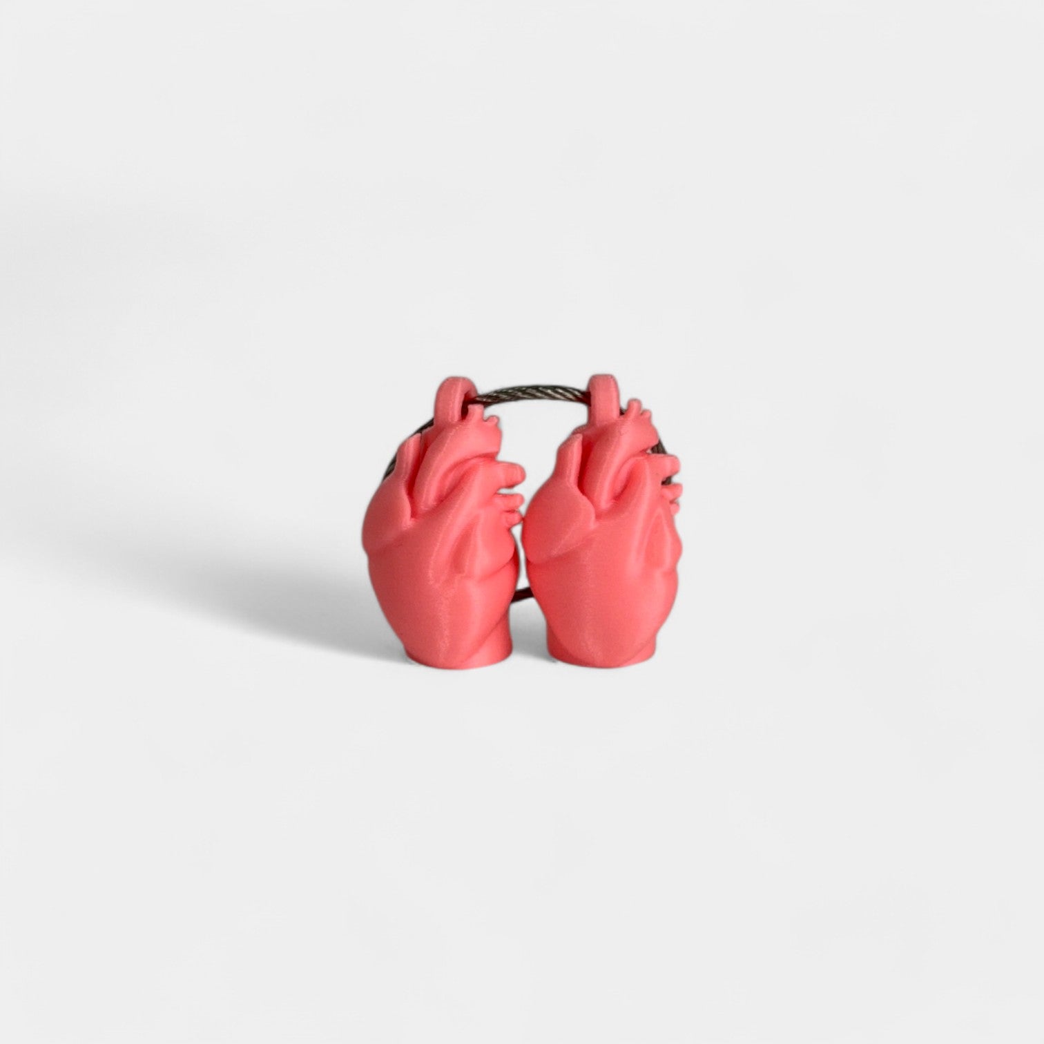 Pink Glow Orange Anatomical Heart Cap Clip 2-pack