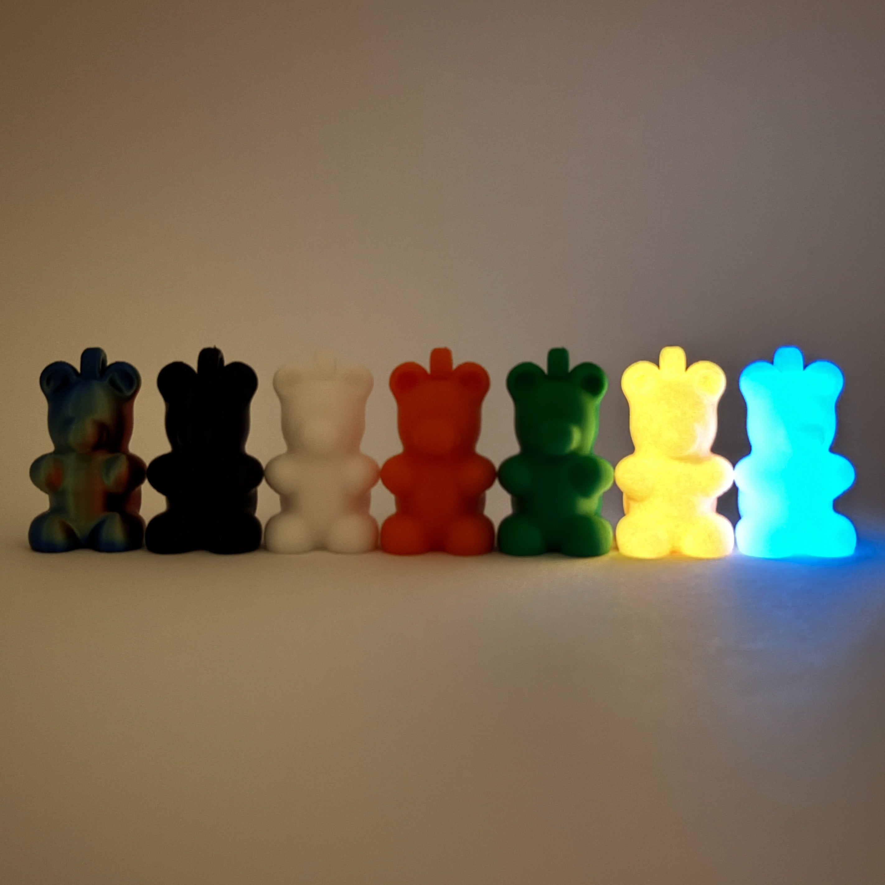 Pink/Glow Orange Gummy Bear Cap Clip 2-pack - RescueCandy