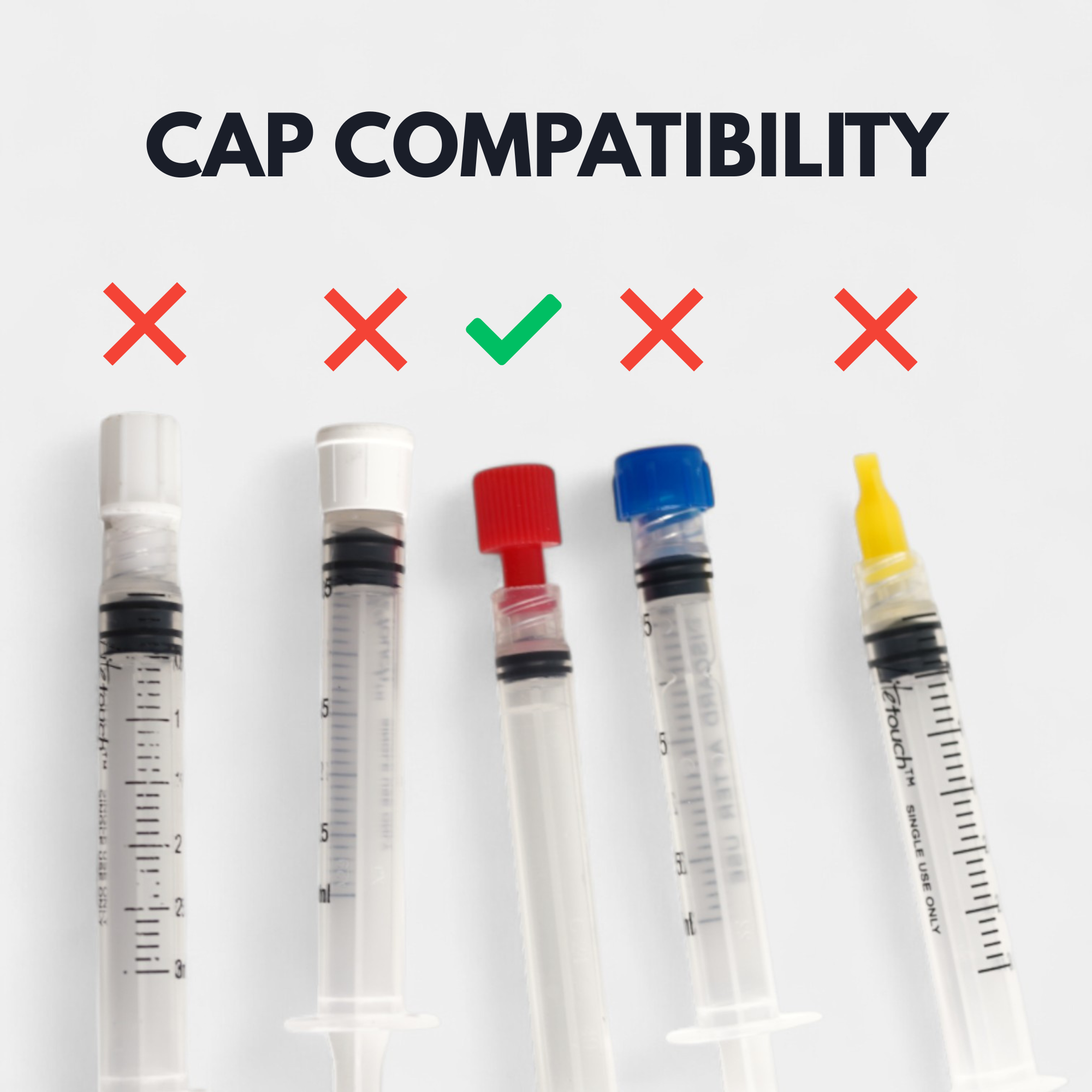 Black Classic Cap Clip (FOR B BRAUN CAPS) 3-pack
