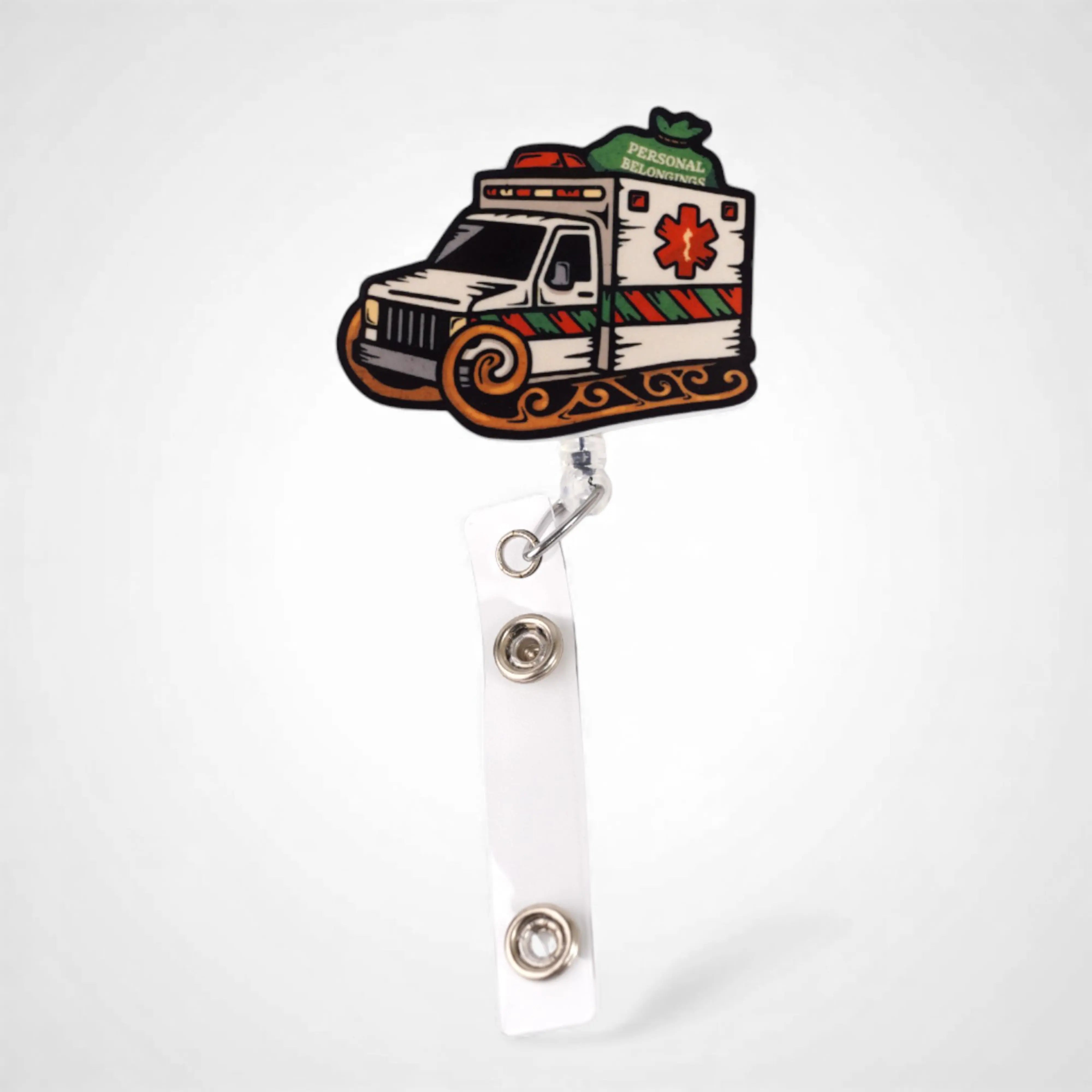 Sleigh Ambulance Badge Reel - Rescue Candy