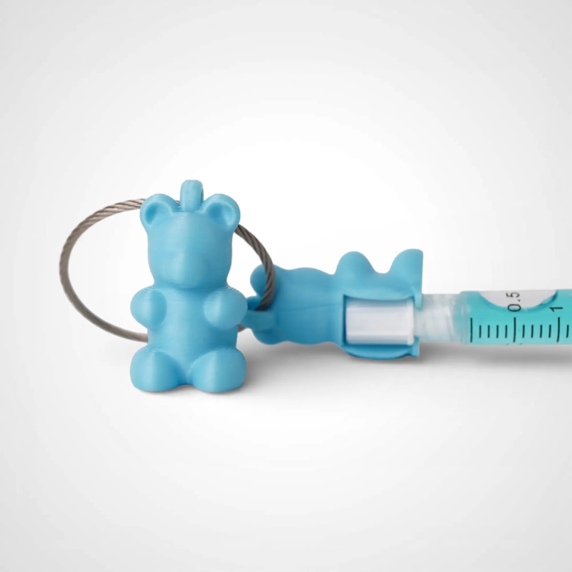Blue Glow Teal Gummy Bear Cap Clip 2-pack - Rescue Candy