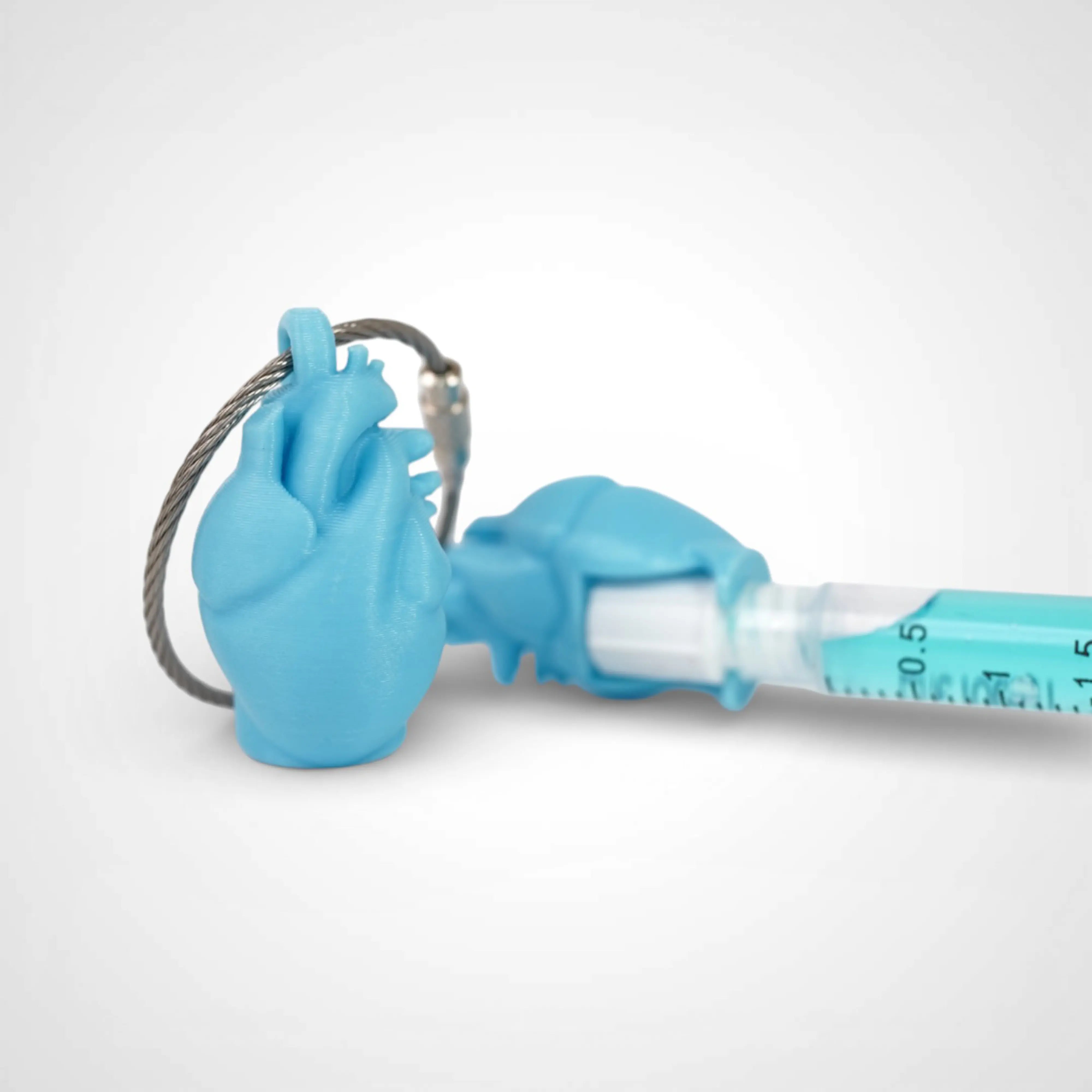 Blue Glow Teal Anatomical Heart Cap Clip 2-pack - Rescue Candy