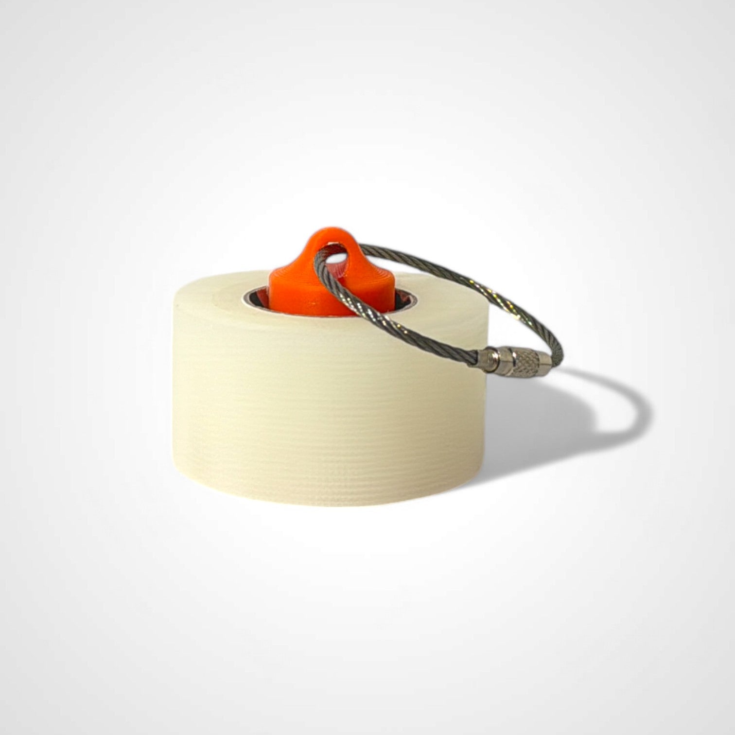 a compact orange roll holder 1 inch tall to hold and tape and coban for EMS, paramedics, EMT's, nurses, flightmed, vetmed, and athletic trainers