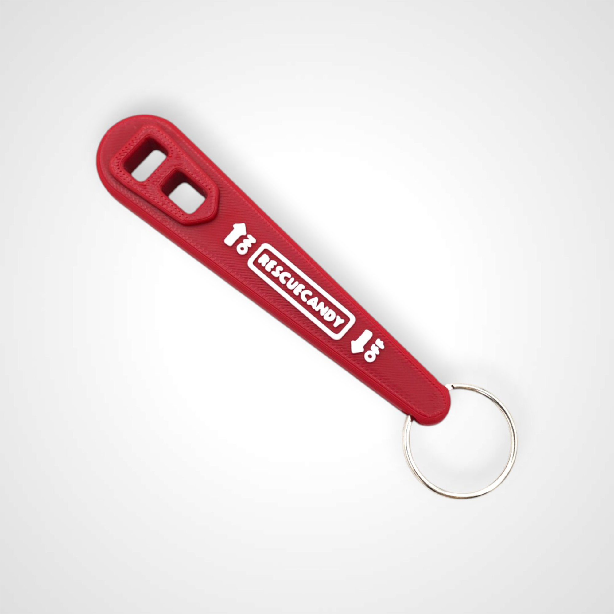 Full red Oxygen Wrench. Made to fit CGA-870 valves. Shown on white background.