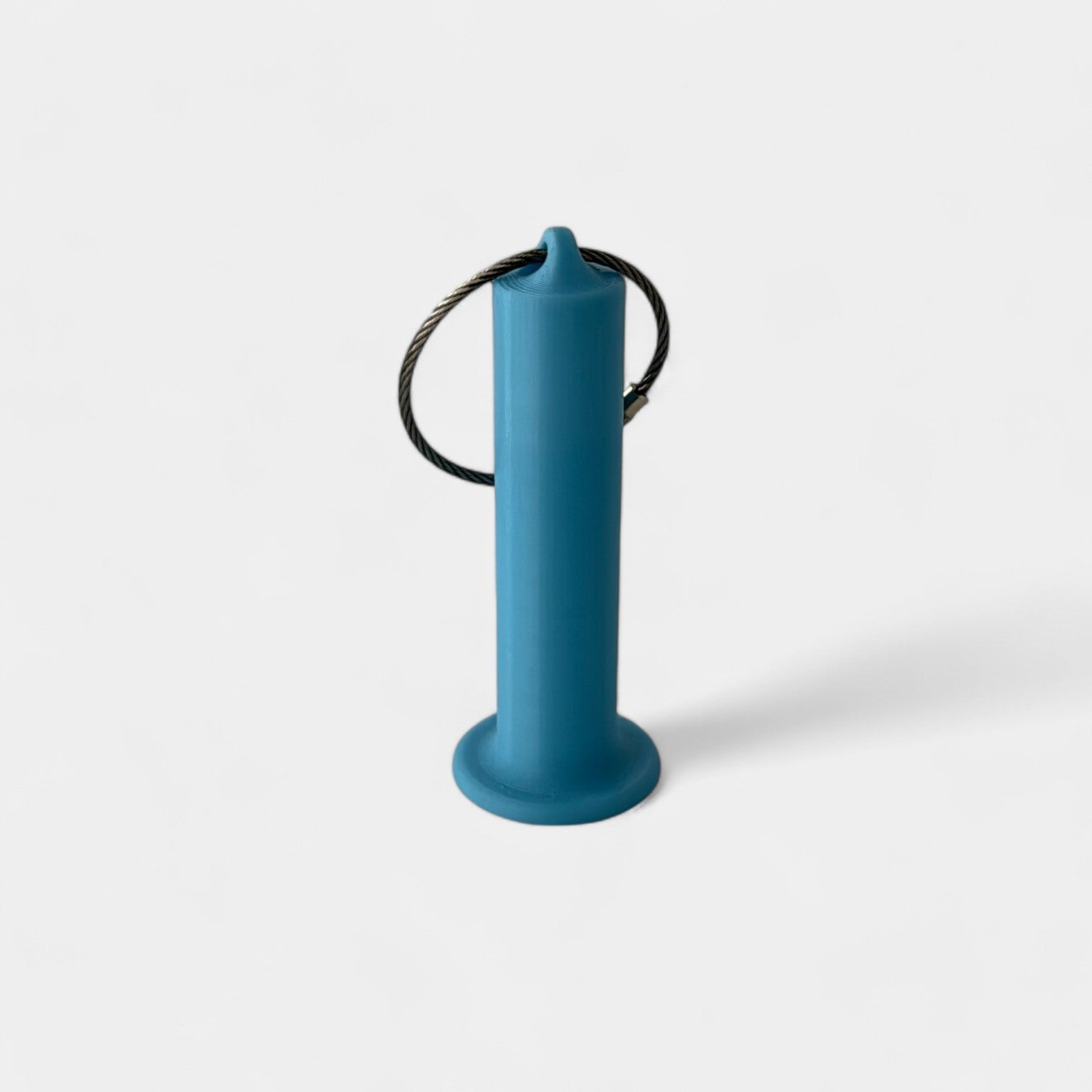 a compact blue glow teal roll holder 3 inches tall to hold and tape and coban for EMS, paramedics, EMT's, nurses, flightmed, vetmed, and athletic trainers