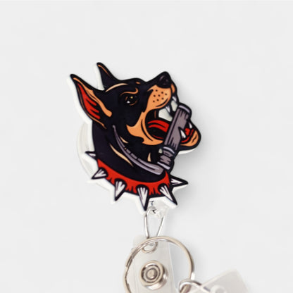 Doberman Badge Reel