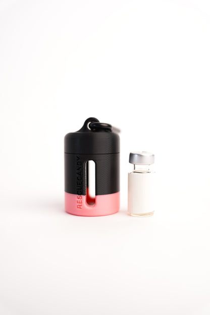 Black Glow Pink Stripe Vial Vault