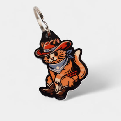 Cowboy Cat Keychain