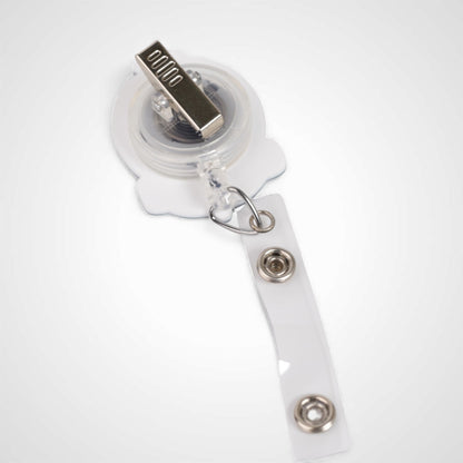 oxygen tree christmas tree badge reel design alligator clip for healthcare workers, nurses, respiratory therapist, EMT, paramedic back side