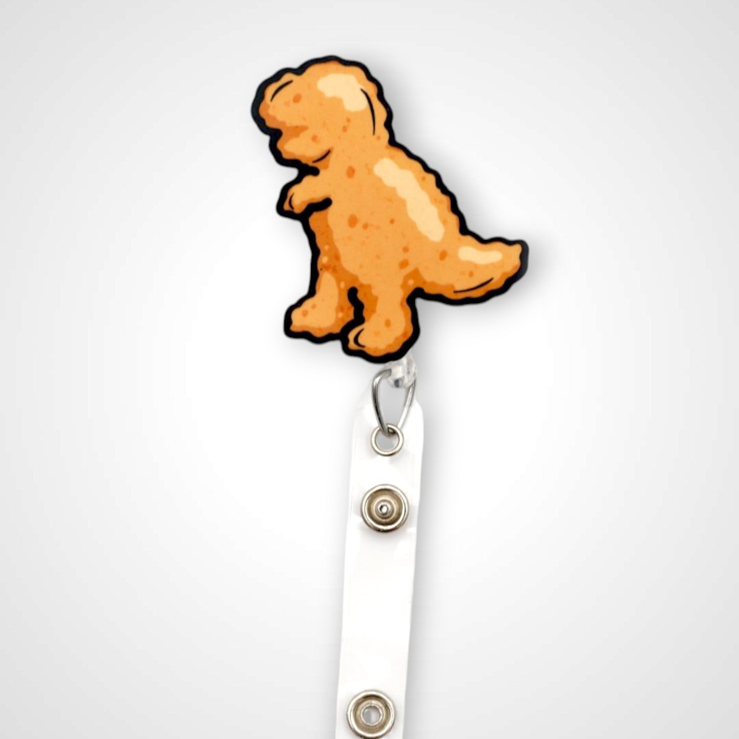 T-Rex Chicken Nugget Badge Reel