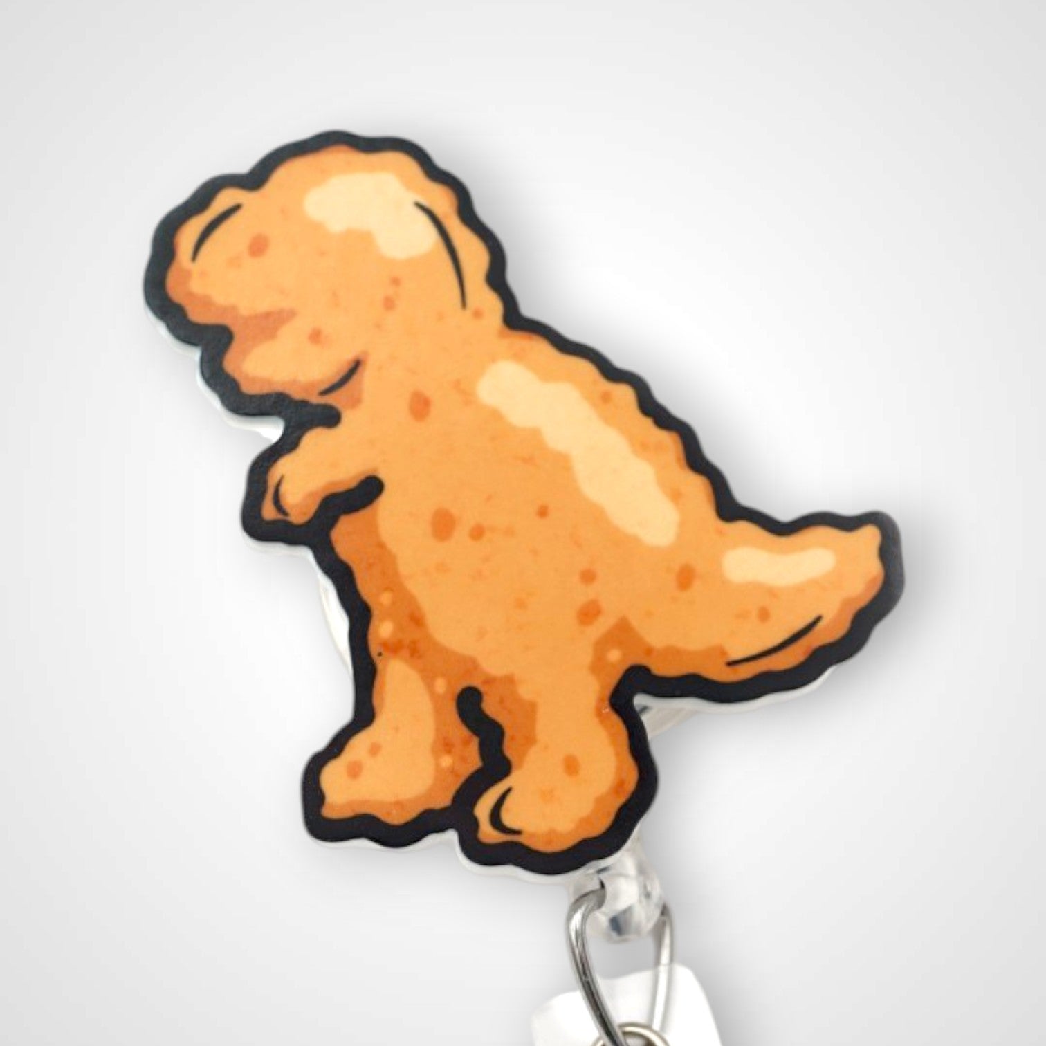 T-Rex Chicken Nugget Badge Reel
