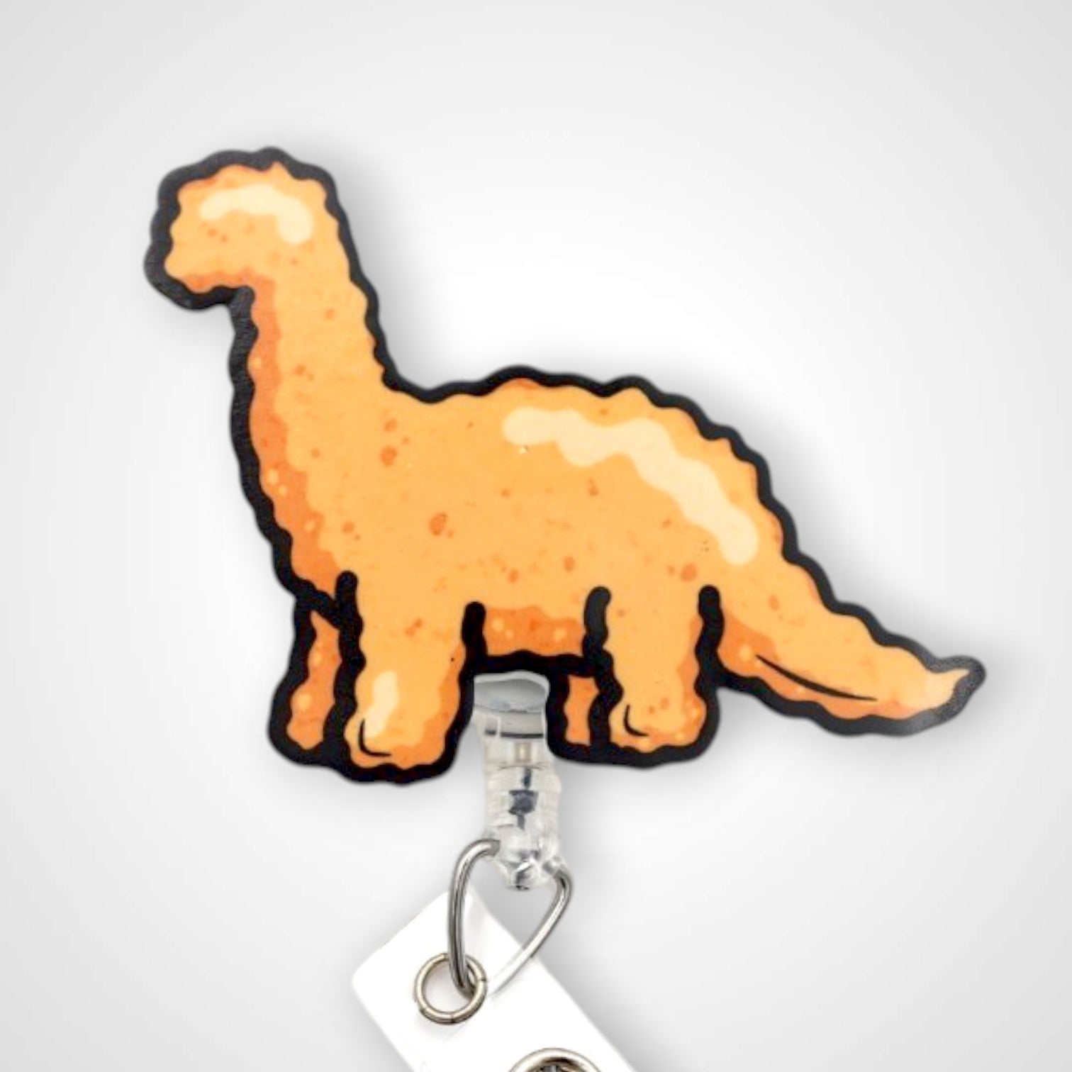 Brontosaurus Chicken Nugget Badge Reel