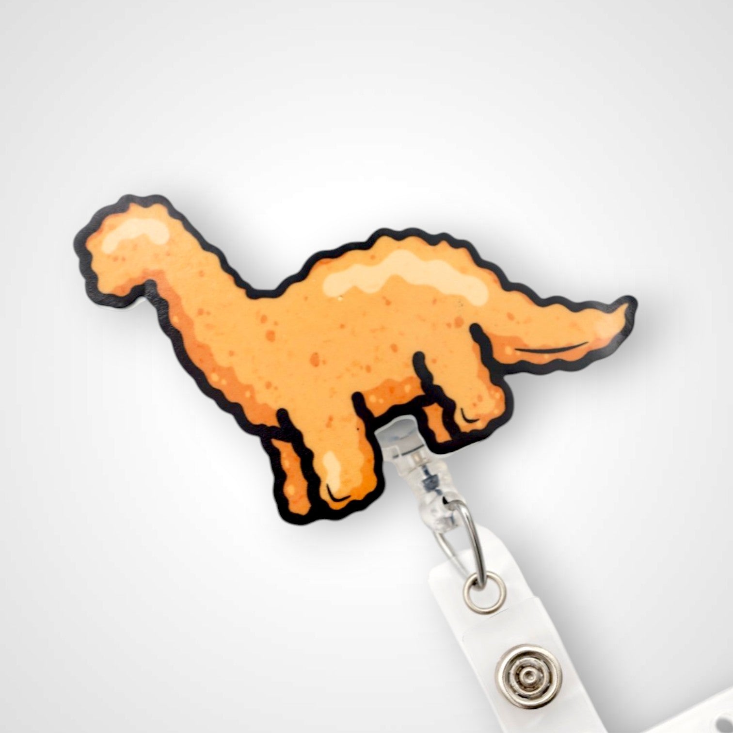 Brontosaurus Chicken Nugget Badge Reel