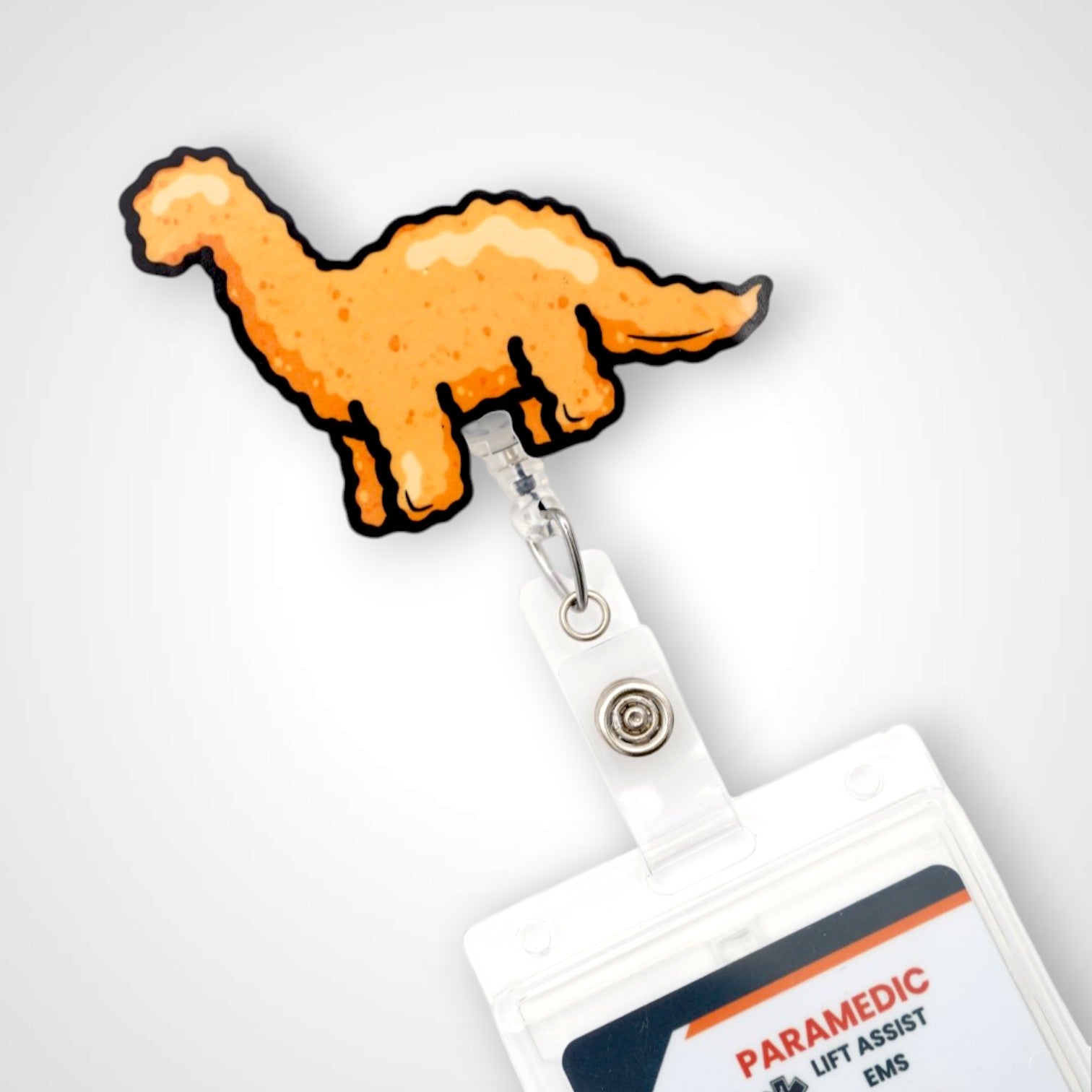 Brontosaurus Chicken Nugget Badge Reel