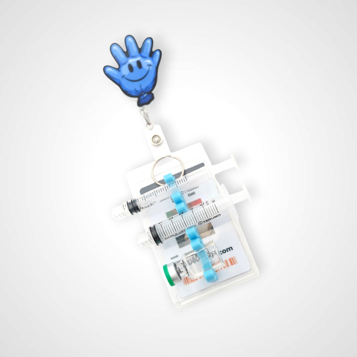 Blue Glow Teal Universal Syringe Barrel Holder