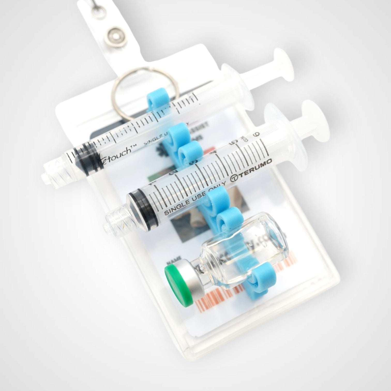 Blue Glow Teal Universal Syringe Barrel Holder