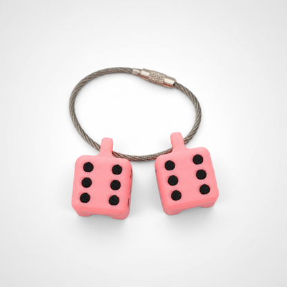 Glow Pink Dice Cap Clip 2-pack