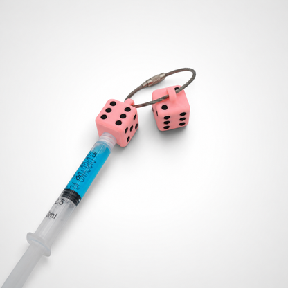 Glow Pink Dice Cap Clip 2-pack