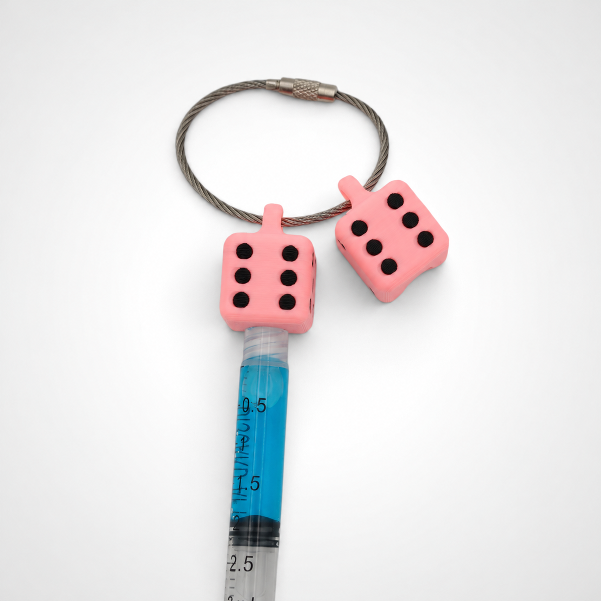 Glow Pink Dice Cap Clip 2-pack