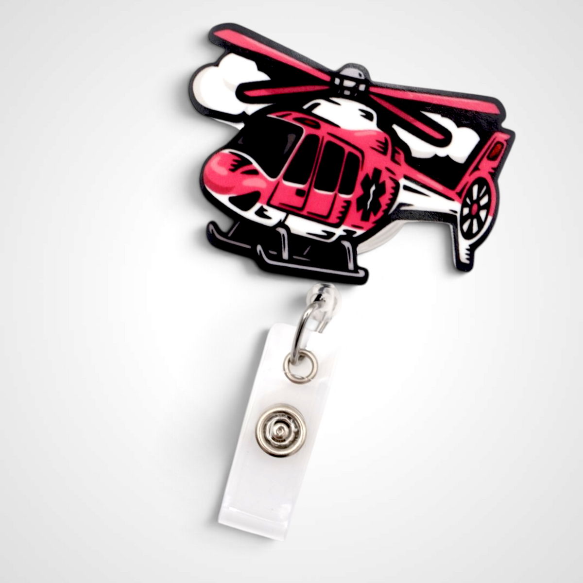 Pink Helicopter Badge Reel