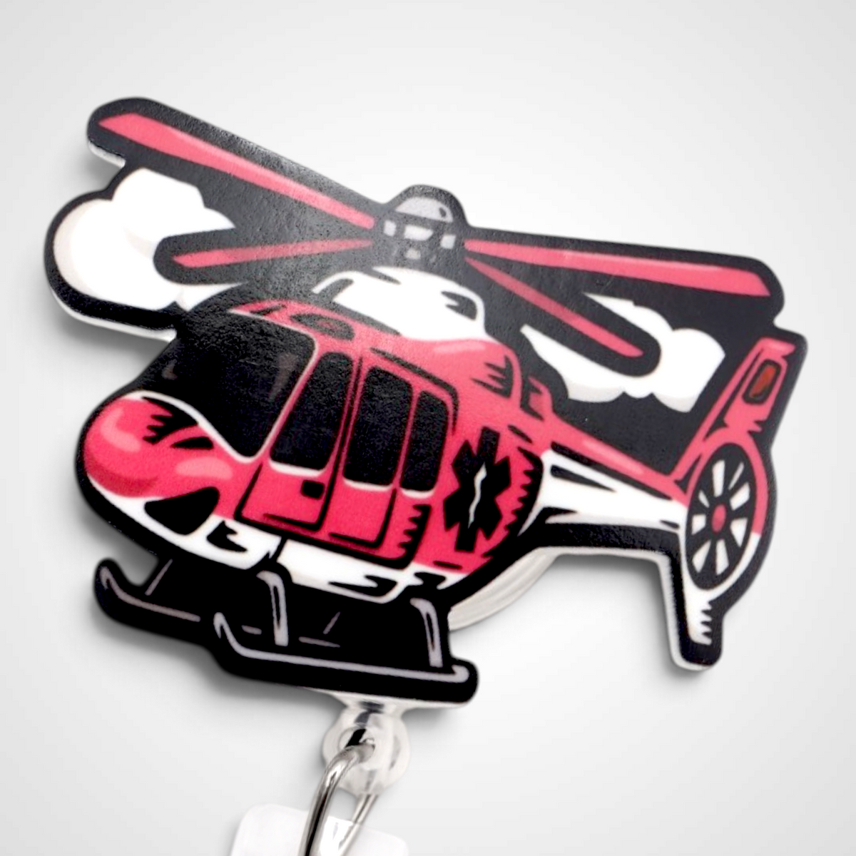 Pink Helicopter Badge Reel