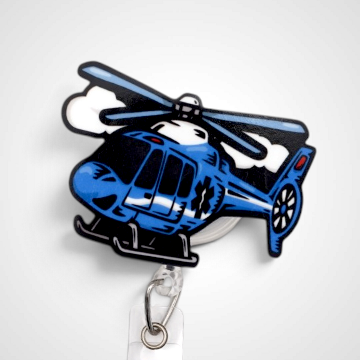 Blue Helicopter Badge Reel