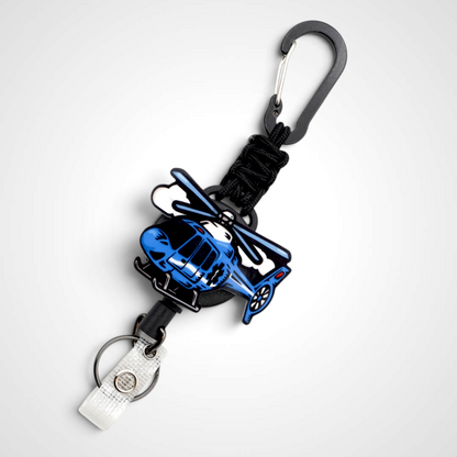 Blue Helicopter Badge Reel