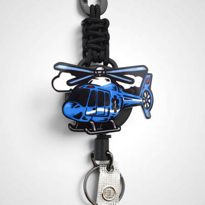Blue Helicopter Badge Reel