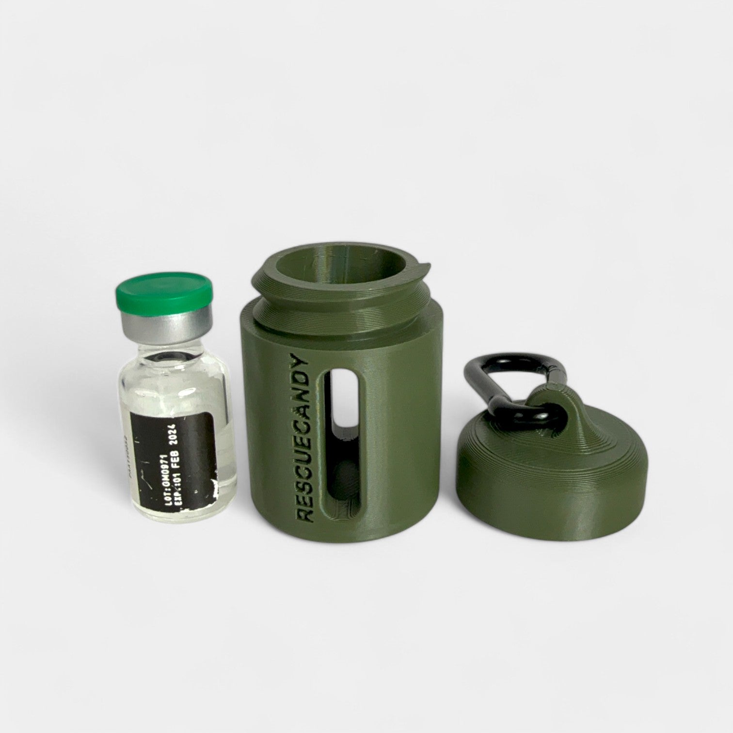 New! Army Green Solid Vial Vault