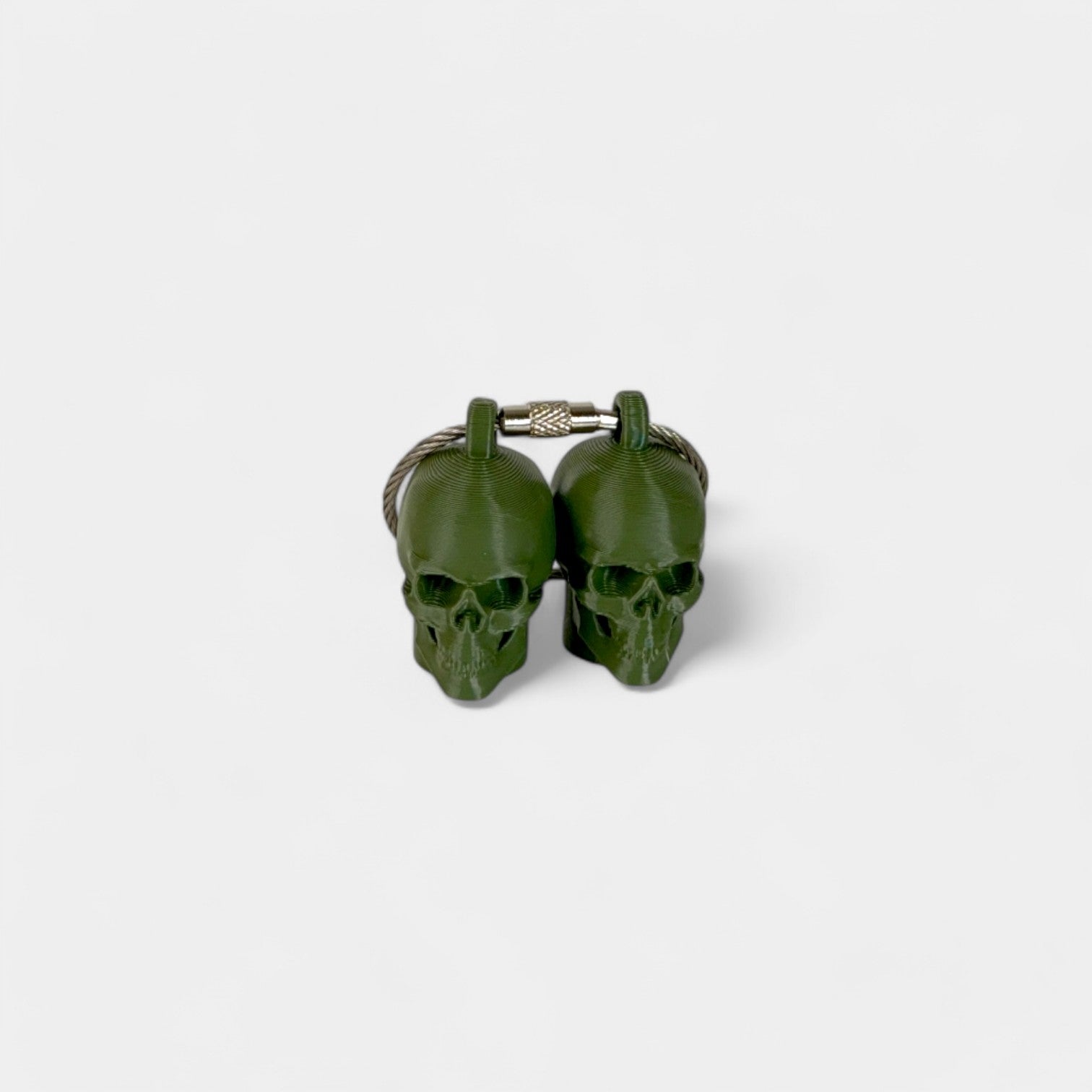 New! Army Green Anatomical Skull Cap Clip 2-pack