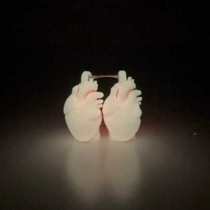 New! Pink Glow Orange Anatomical Heart Cap Clip 2-pack