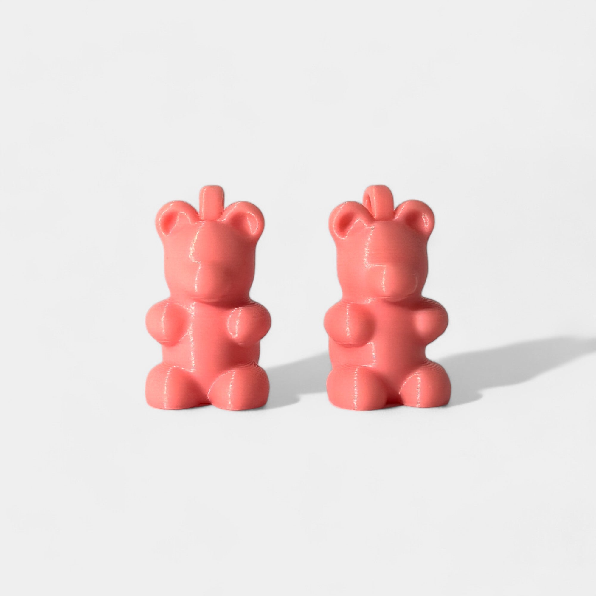 Pink/Glow Orange Gummy Bear Cap Clip 2-pack - RescueCandy