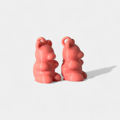 Pink/Glow Orange Gummy Bear Cap Clip 2-pack - RescueCandy