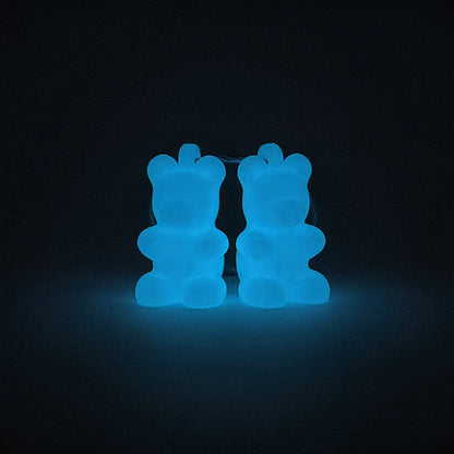 White/Glow Blue Gummy Bear Cap Clip 2-pack - RescueCandy