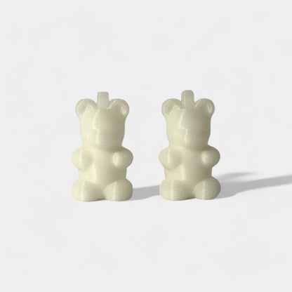 White/Glow Blue Gummy Bear Cap Clip 2-pack - RescueCandy