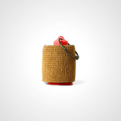 a compact pink glow orange roll holder 2 inches tall to hold and tape and coban for EMS, paramedics, EMT's, nurses, flightmed, vetmed, and athletic trainers